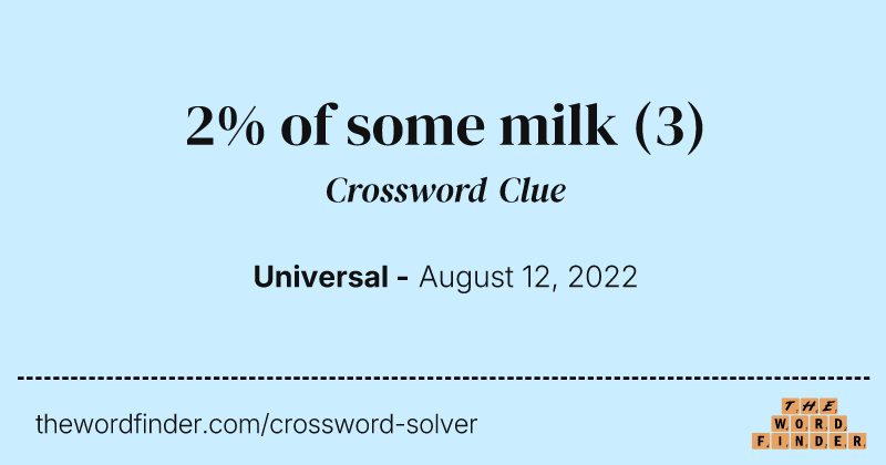 2% of some milk crossword clue image