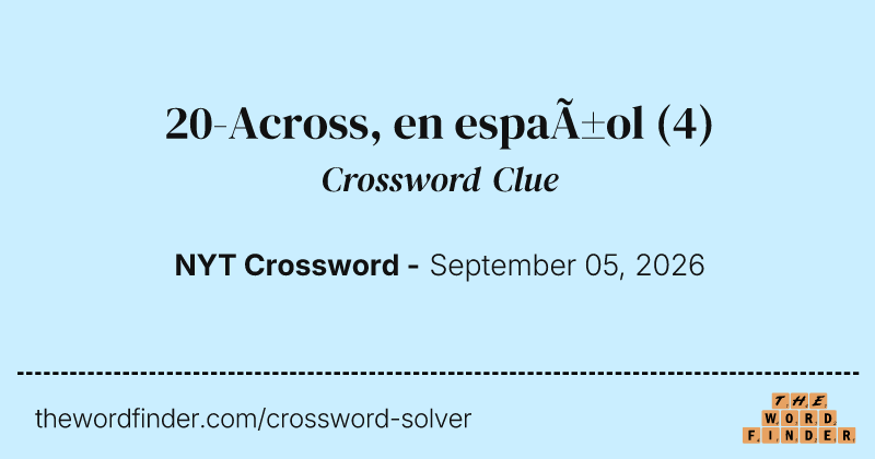 20-Across, en español crossword clue image