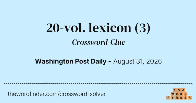 20-vol. lexicon crossword clue image