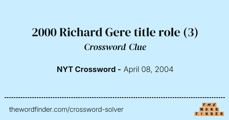 2000 Richard Gere title role crossword clue image