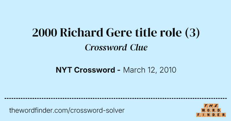 2000 Richard Gere title role crossword clue image