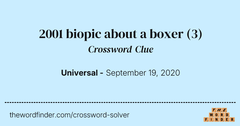 2001 biopic about a boxer crossword clue image