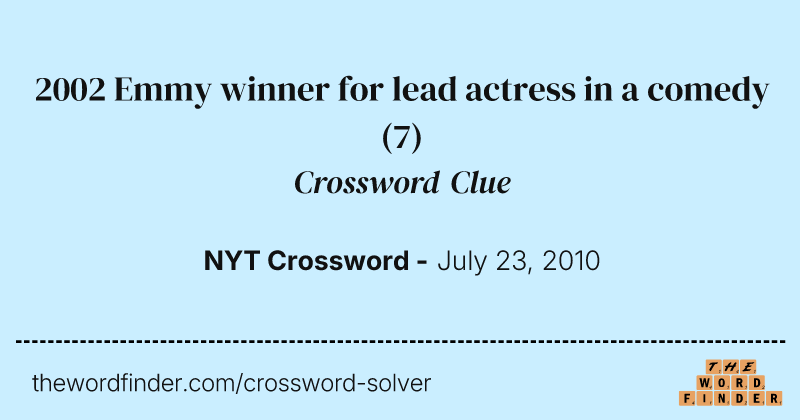 2002 Emmy winner for lead actress in a comedy crossword clue image