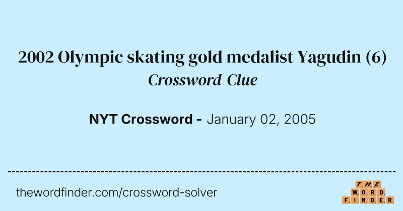2002 Olympic skating gold medalist Yagudin crossword clue image