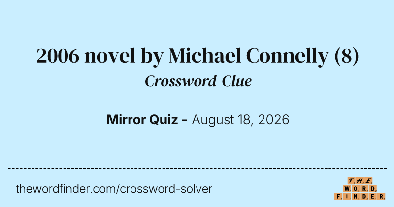 2006 novel by Michael Connelly crossword clue image
