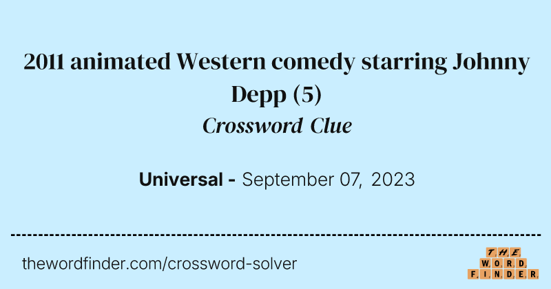 2011 animated Western comedy starring Johnny Depp crossword clue image