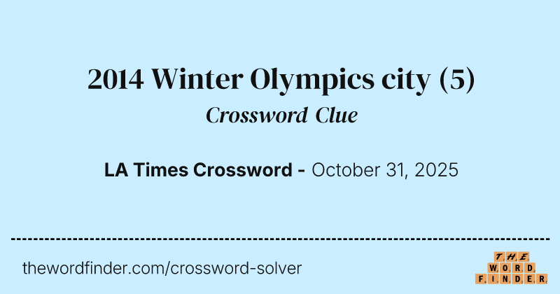 2014 Winter Olympics city crossword clue image