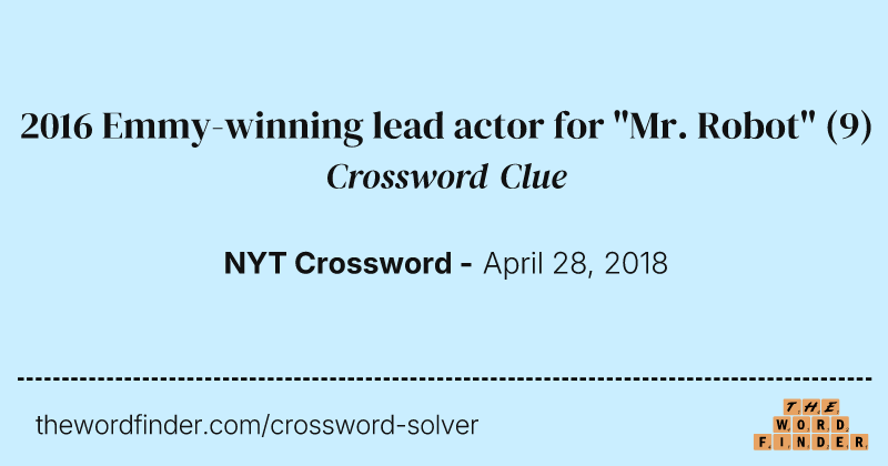 2016 Emmy-winning lead actor for "Mr. Robot" crossword clue image