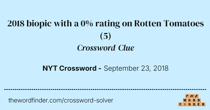 2018 biopic with a 0% rating on Rotten Tomatoes crossword clue image