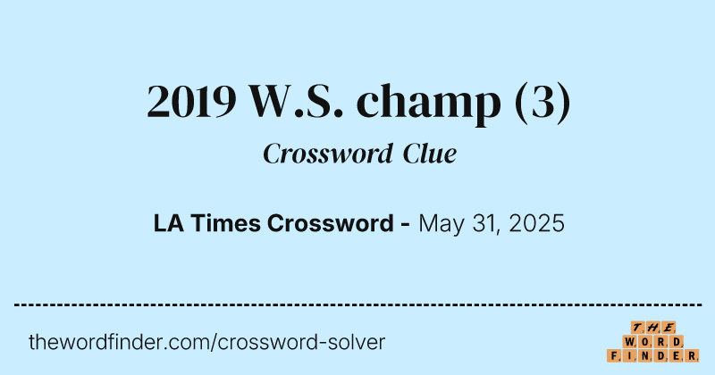 2019 W.S. champ crossword clue image