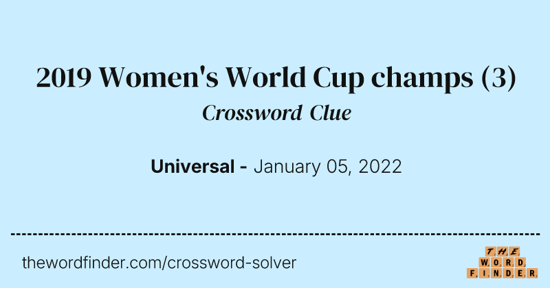 2019 Women's World Cup champs crossword clue image