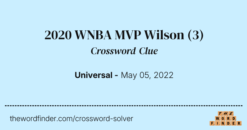 2020 WNBA MVP Wilson crossword clue image