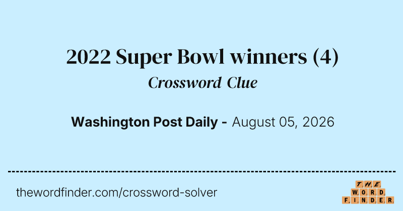 2022 Super Bowl winners crossword clue image