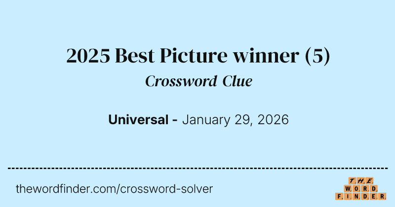 2025 Best Picture winner crossword clue image
