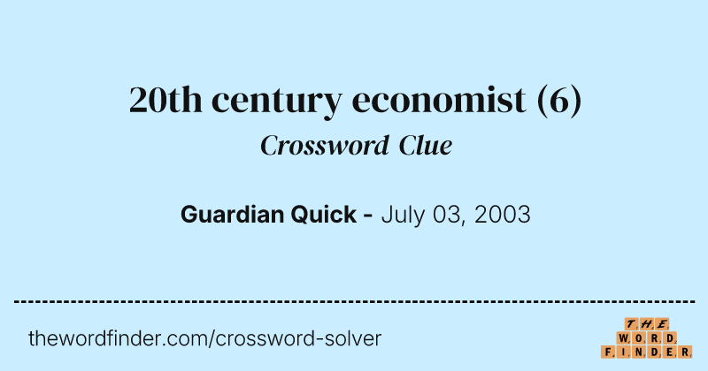 20th century economist crossword clue image
