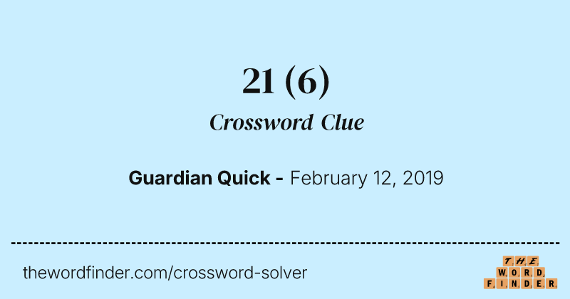 21 crossword clue image