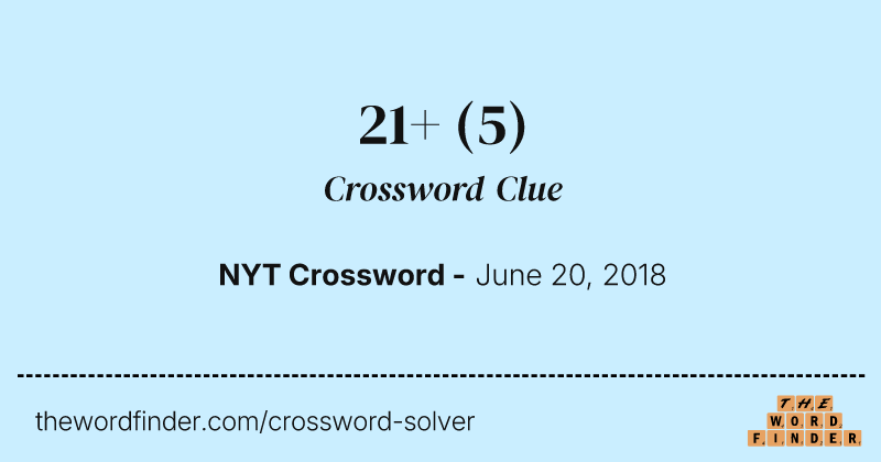 21+ crossword clue image
