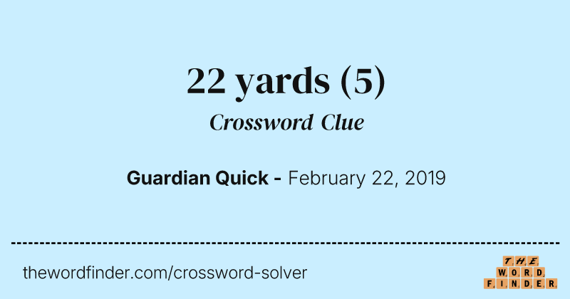 22 yards crossword clue image