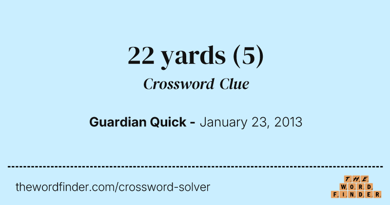 22 yards crossword clue image