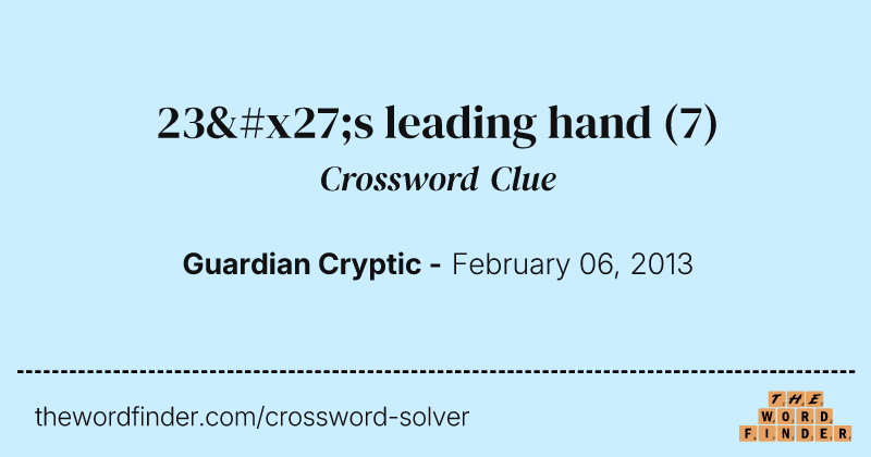 23's leading hand crossword clue image