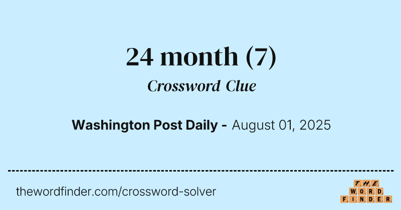 24 month crossword clue image