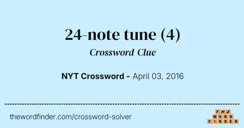 24-note tune crossword clue image