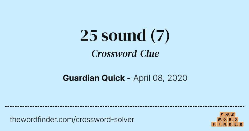 25 sound crossword clue image