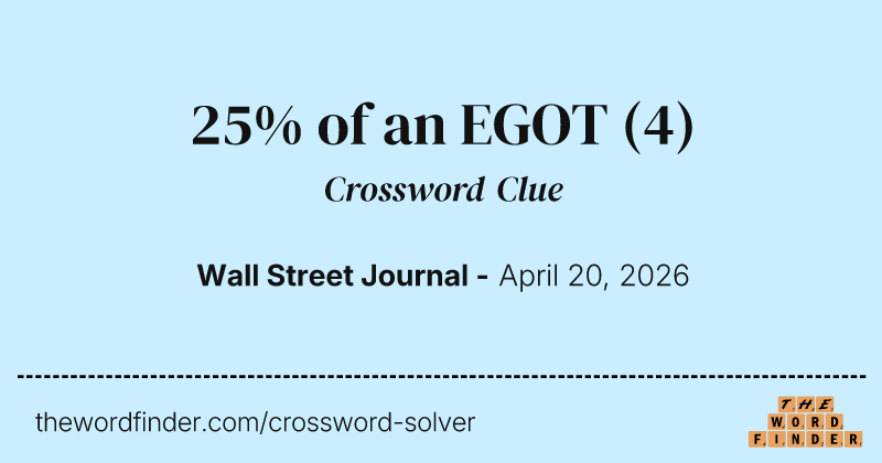 25% of an EGOT crossword clue image