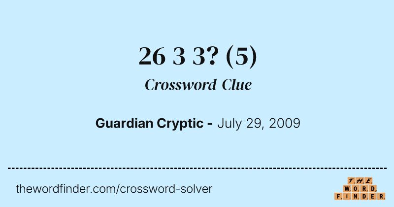 26 3 3? crossword clue image
