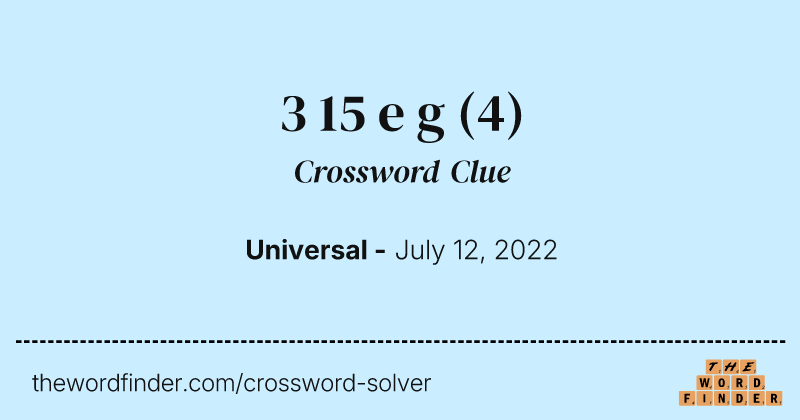 3 15 e g crossword clue image