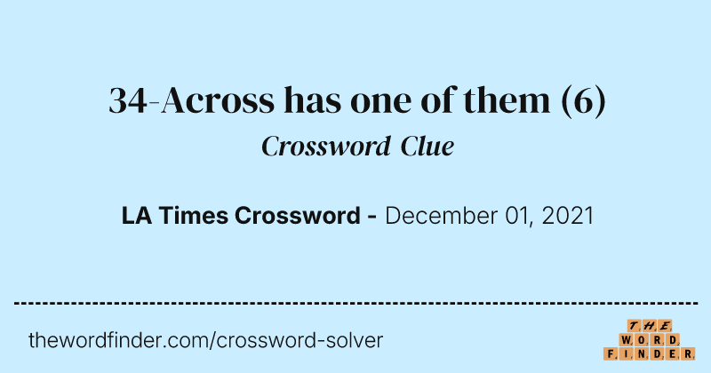 34-Across has one of them crossword clue image