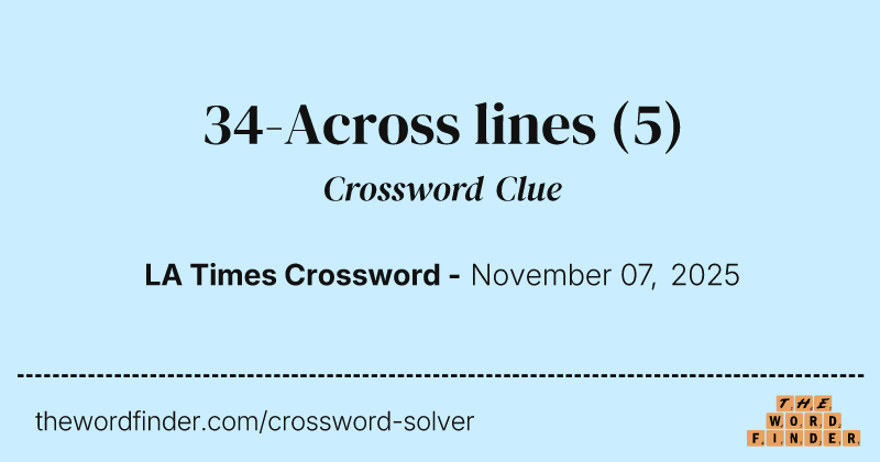 34-Across lines crossword clue image