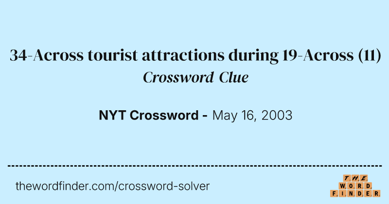 34-Across tourist attractions during 19-Across crossword clue image