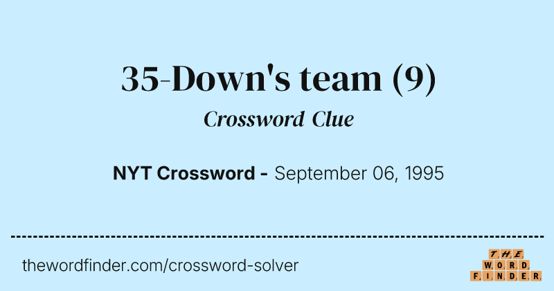 35-Down's team crossword clue image