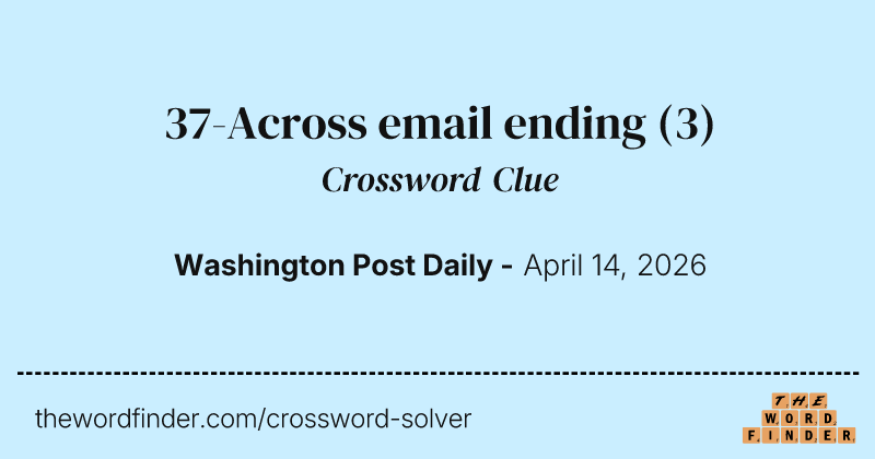 37-Across email ending crossword clue image