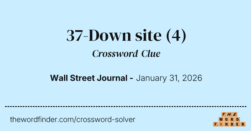 37-Down site crossword clue image