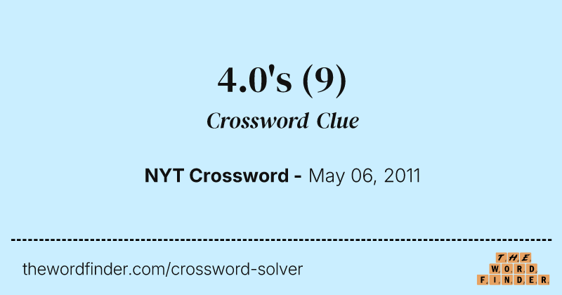 4.0's crossword clue image