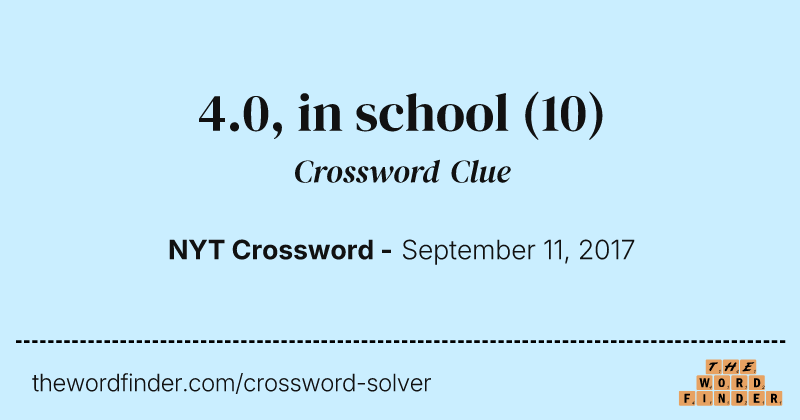4.0, in school crossword clue image