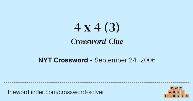 4 x 4 crossword clue image