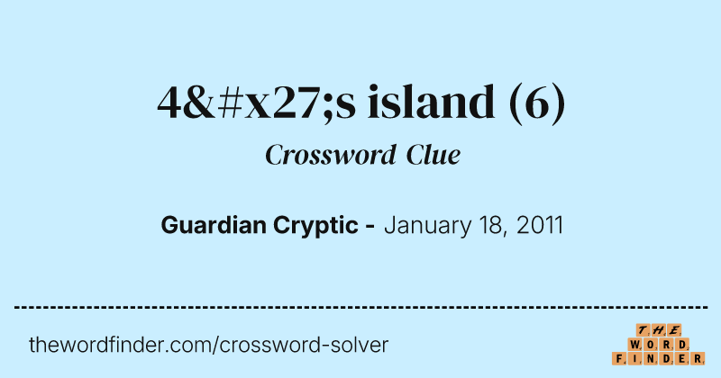 4's island crossword clue image