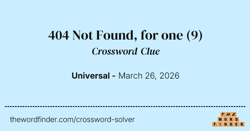 404 Not Found, for one crossword clue image