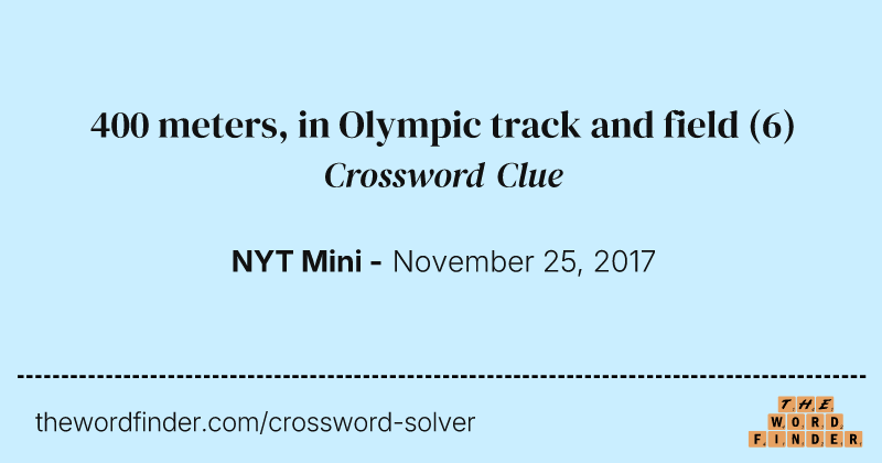 400 meters, in Olympic track and field crossword clue image