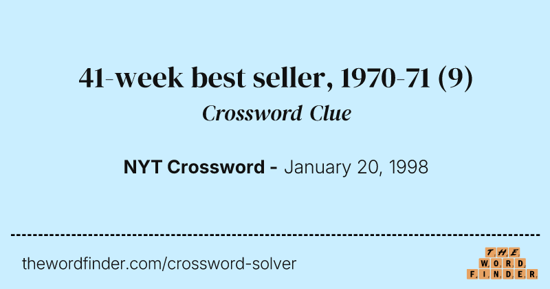 41-week best seller, 1970-71 crossword clue image