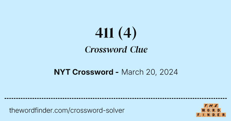 411 crossword clue image