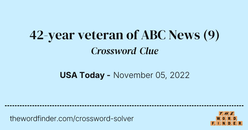 42-year veteran of ABC News crossword clue image