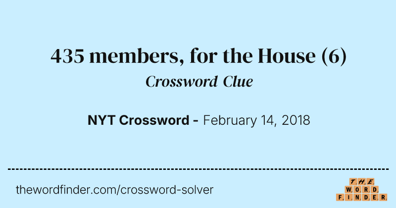 435 members, for the House crossword clue image