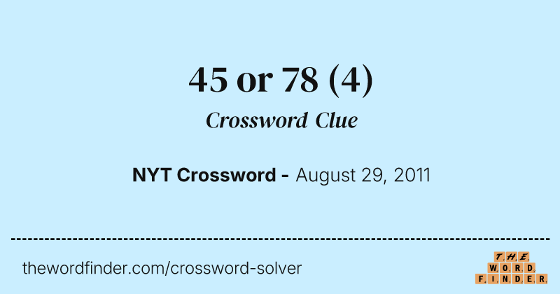 45 or 78 crossword clue image