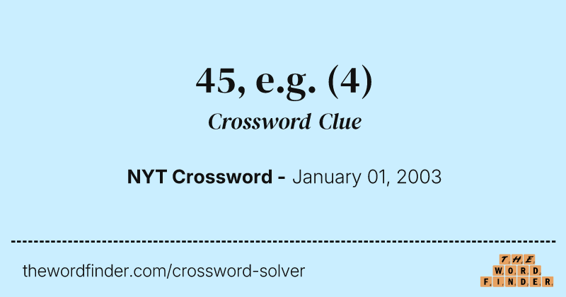 45, e.g. crossword clue image