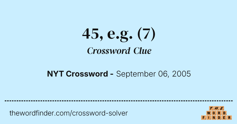 45, e.g. crossword clue image