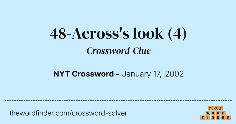 48-Across's look crossword clue image